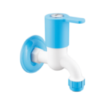 Bib Cock with Flange & Silicon Seal Blue