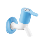 Bib Cock Cascade 45° with Flange Blue