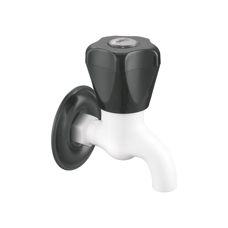 Bib Cock Cascade 90°with Flange Black