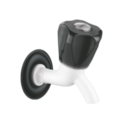 Bib Cock Cascade 45° with Flange Black Juipter