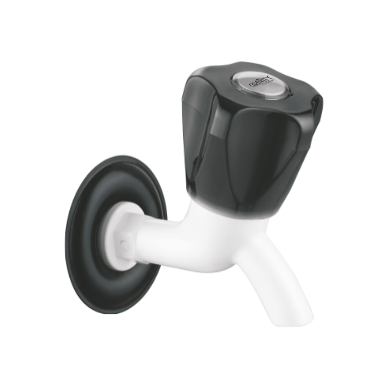 Bib Cock Cascade 45° with Flange Black Juipter