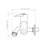 Mars Bib Cock 2 in 1 with Flange & Silicon Seal