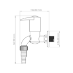 Mars Garden Tap with Flange & Silicon Seal