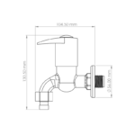 Mars Washing Machine Tap with Connectors, Flange & Silicon Sea