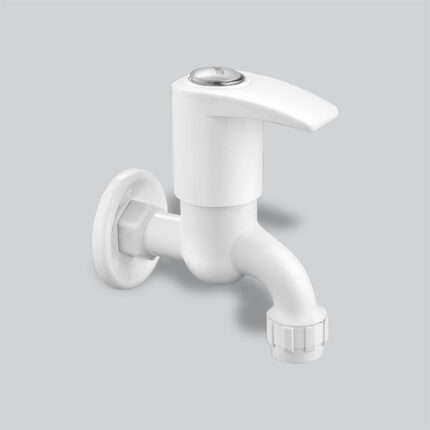 Mars White Bib Cock with Flange & Silicon Seal