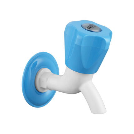 Bib Cock Cascade 45° with Flange Blue Juipter