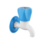 Bib Cock Cascade 90°with Flange Blue