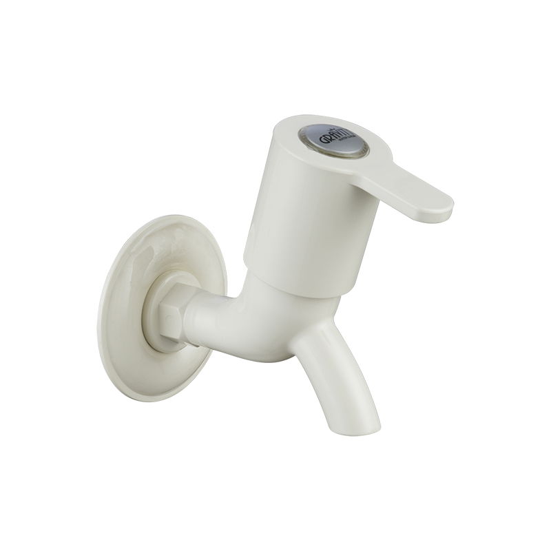 Bib Cock Cascade 45° with Flange Ivory