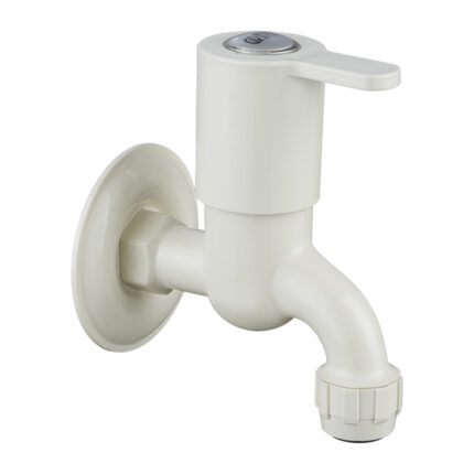 Bib Cock with Flange & Silicon Seal Ivory