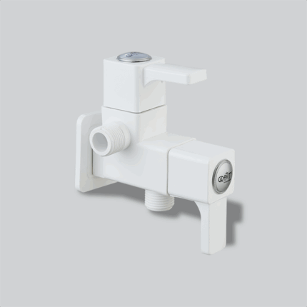 2 in 1 Angle Cock with Flange & Silicon Seal White