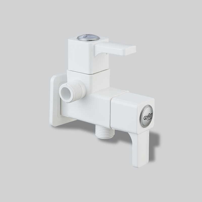 2 in 1 Angle Cock with Flange & Silicon Seal White 2 in 1 Angle Cock with Flange & Silicon Seal White