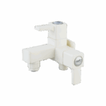 2 in 1 Bib Cock with Flange & Silicon Seal Ivory