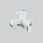 2 in 1 Bib Cock with Flange & Silicon Seal White