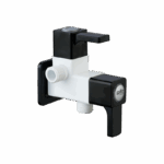 2 in 1 Angle Cock with Flange & Silicon Seal Black