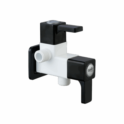 2 in 1 Angle Cock with Flange & Silicon Seal Black