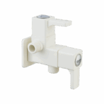 2 in 1 Angle Cock with Flange & Silicon Seal Ivory