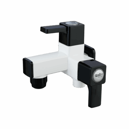 2 in 1 Bib Cock with Flange & Silicon Seal Black