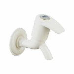 Bib Cock Cascade 45° with Flange Ivory