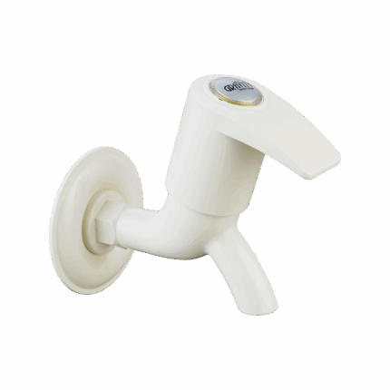 Bib Cock Cascade 45° with Flange Ivory