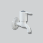 Bib Cock Cascade 90°with Flange White