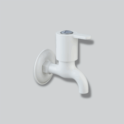 Bib Cock Cascade 90°with Flange White