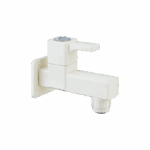 Bib Cock with Flange & Silicon Seal Ivory