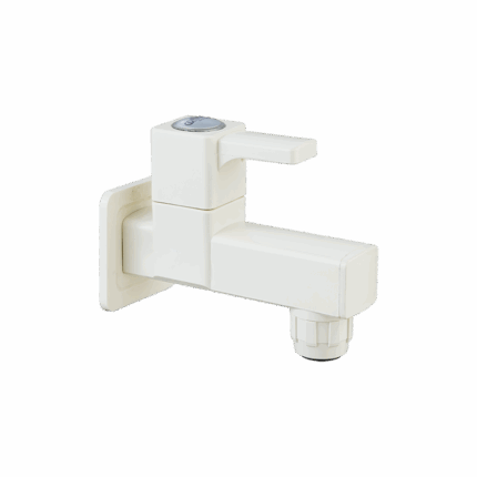 Bib Cock with Flange & Silicon Seal Ivory