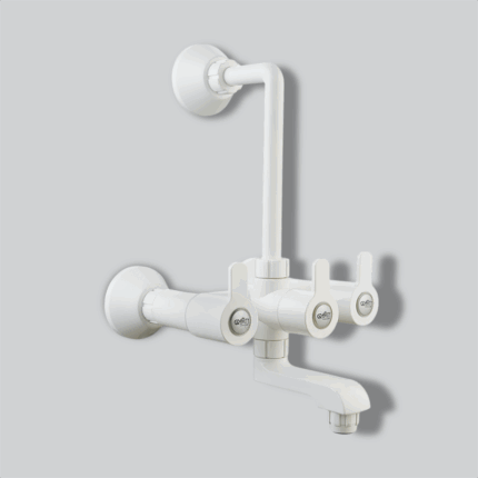 Wall Mixer with ‘L’ Bend with 3 in 1 DIY Key & Silicon Seal White