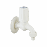 Washing Machine Tap with Connectors, Flange & Silicon Seal Ivory