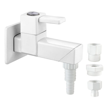 Washing Machine Tap with 4 Connectors White